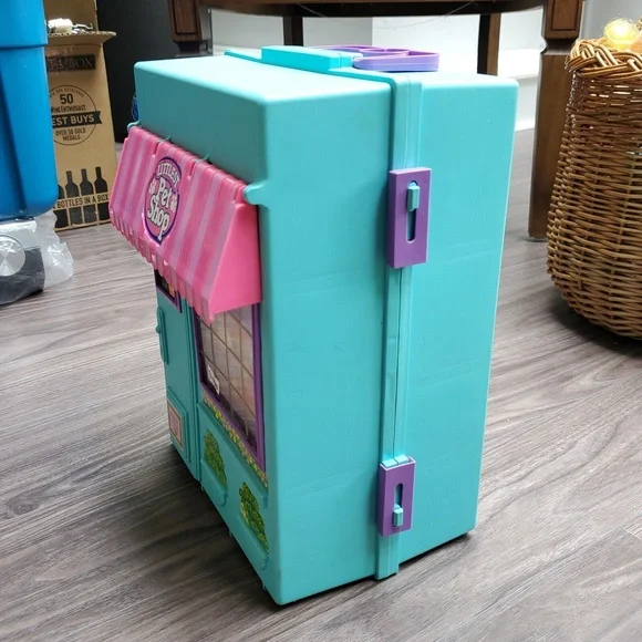 Vtg 1992 Littlest Pet Shop Store ~ Carry Case ~ Playsets Accessories ~ Birds Cat - Picture 9 of 12